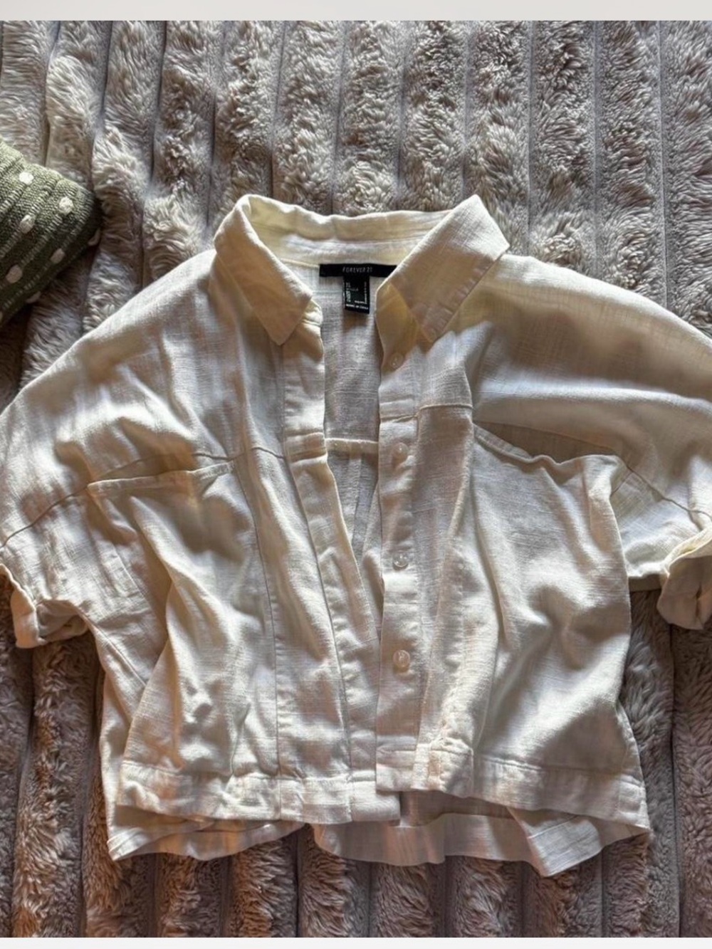 Forever 21 Cream Button-Up Top